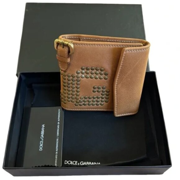 Dolce & Gabbana Leather Studded Bifold Wallet - Picture 1 of 6
